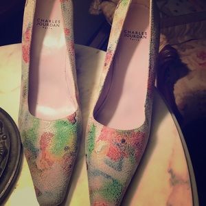 Charles Jourdan print heels
